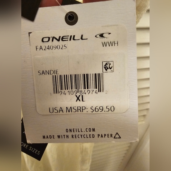 O'NEILL Womens Swim Sandie Cover-Up Jumpsuit, Winter White XL NWT - Picture 5 of 10